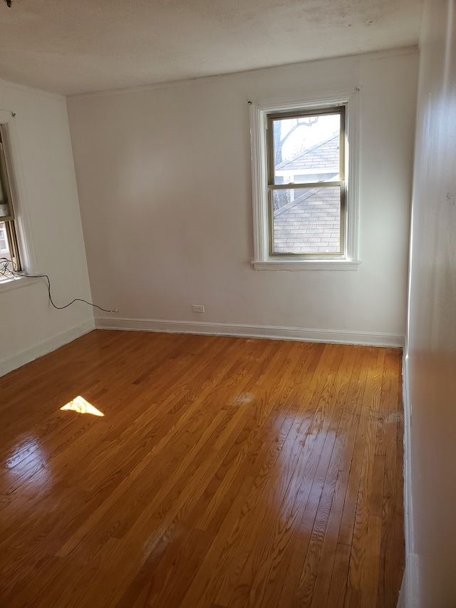 empty room with light wood-type flooring