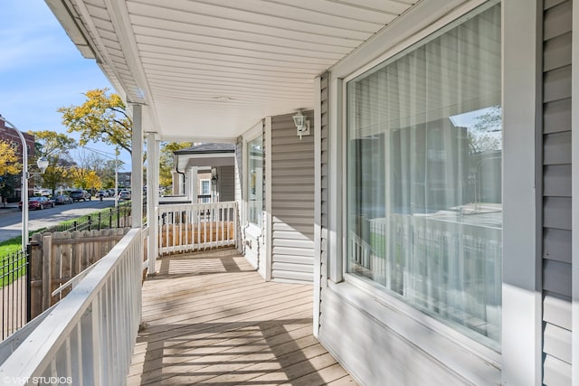 deck with covered porch