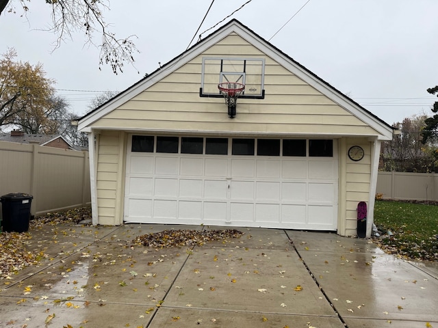 view of garage