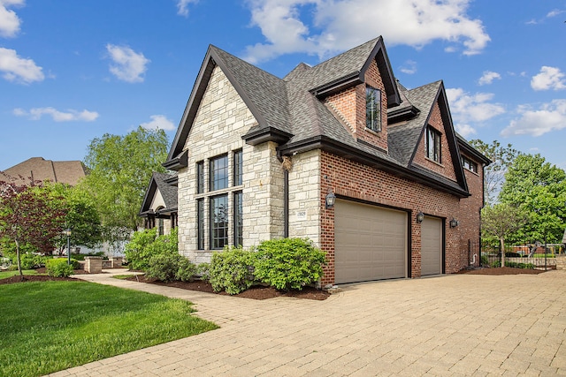 view of property exterior with a garage