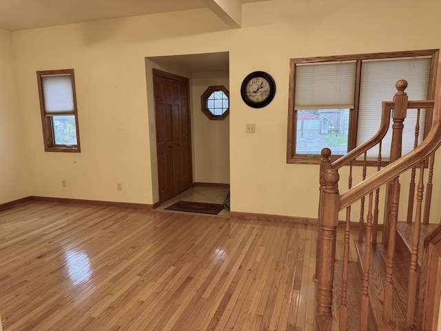 entryway with light wood-type flooring