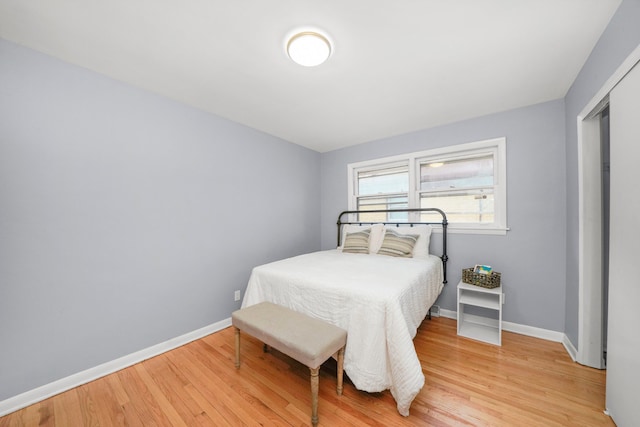 bedroom featuring light wood-type flooring