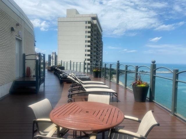 balcony with a water view