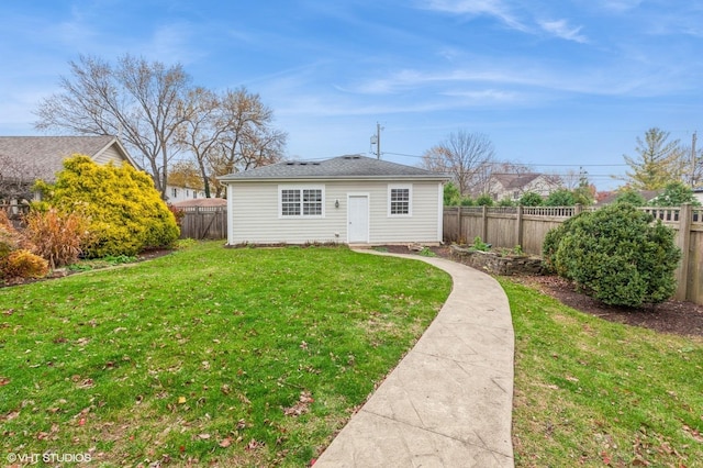 exterior space with a yard