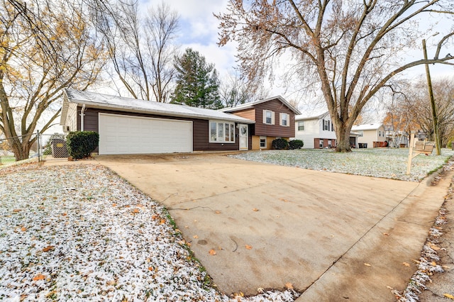 view of front of home with a garage