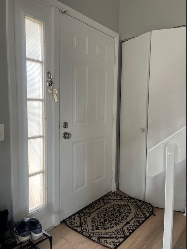 entrance foyer featuring light wood-type flooring