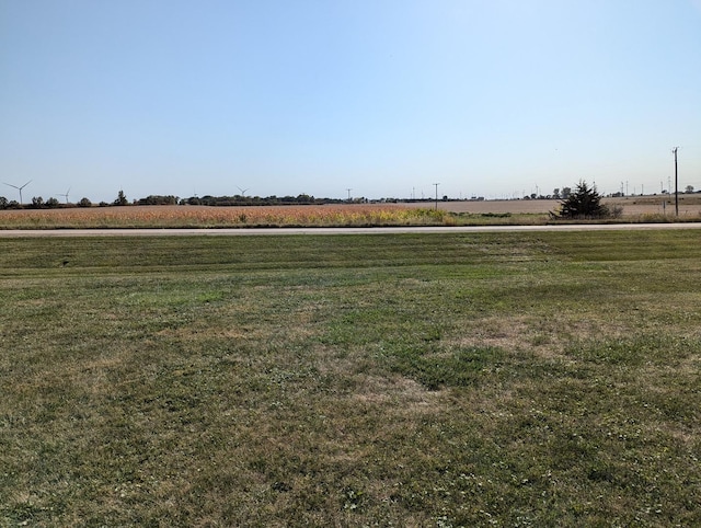 view of yard with a rural view