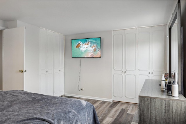 bedroom featuring light hardwood / wood-style floors