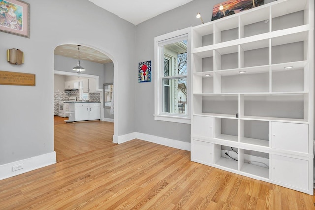 interior space featuring light hardwood / wood-style floors