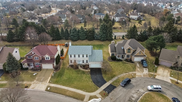 bird's eye view with a residential view