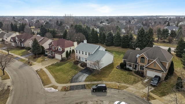 bird's eye view with a residential view