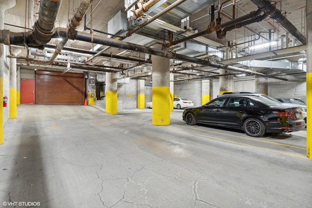 view of parking garage