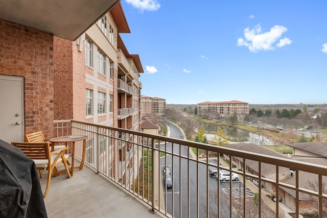 balcony with a water view