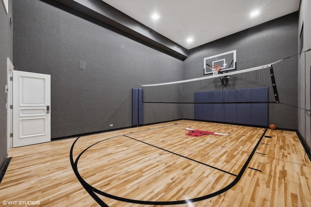 view of basketball court featuring basketball court