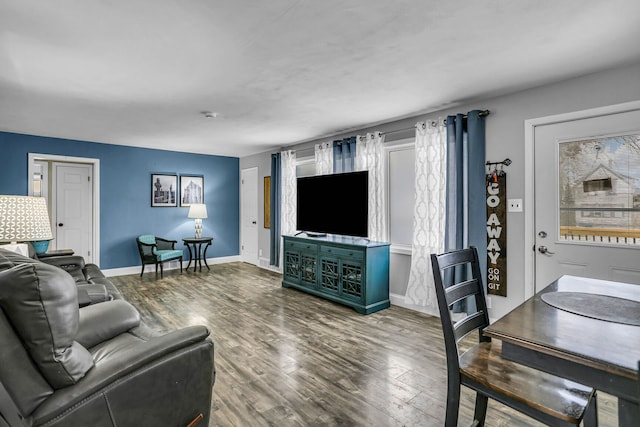 living room featuring wood-type flooring