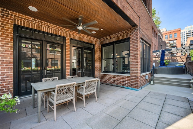 view of patio / terrace with ceiling fan
