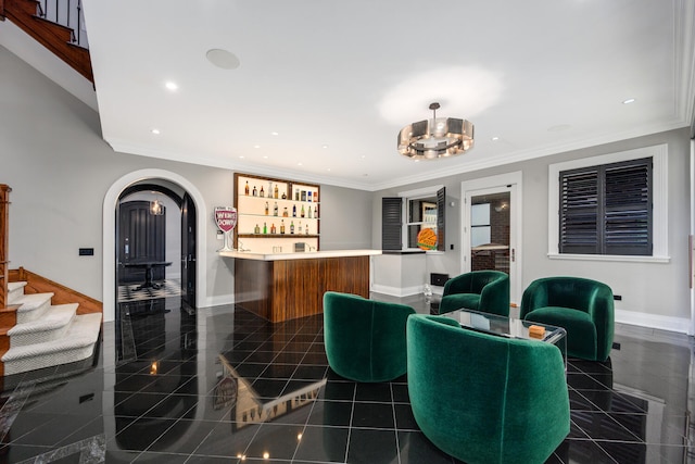 460 W Huron St, Chicago, IL 60654 - lobby featuring stairs, recessed lighting, and crown molding