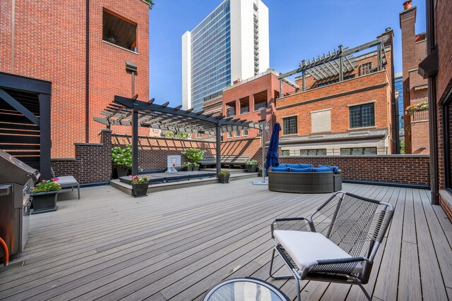 460 W Huron St, Chicago, IL 60654 - wooden terrace with a pergola