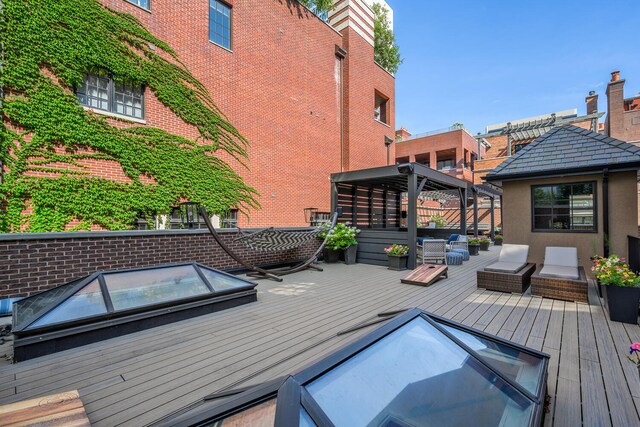460 W Huron St, Chicago, IL 60654 - wooden deck featuring a gazebo, a hot tub, and an outdoor living space