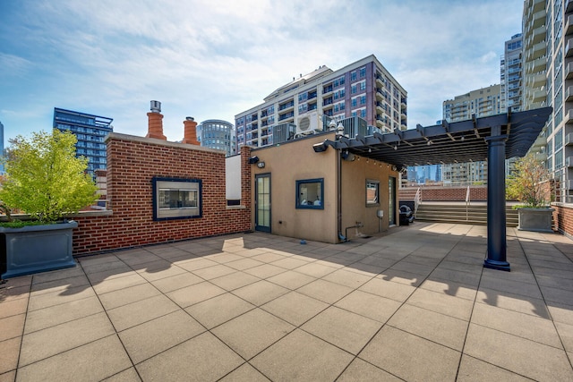 view of patio featuring a pergola