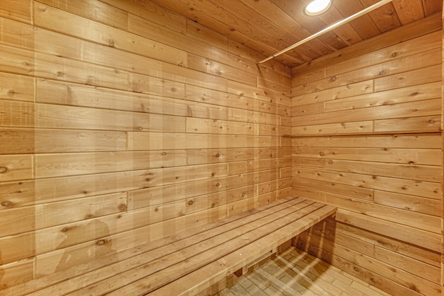 view of sauna