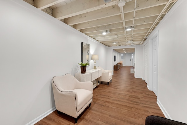 hall featuring wood-type flooring