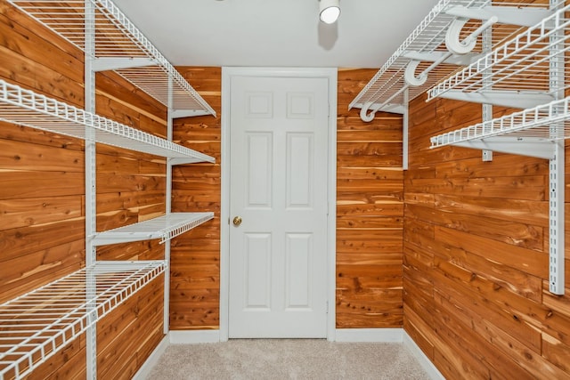 spacious closet with carpet