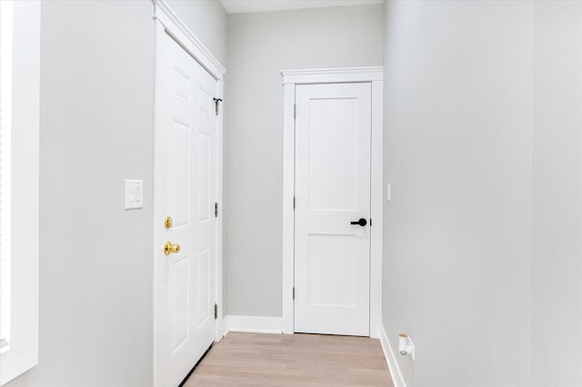 entryway featuring light hardwood / wood-style flooring