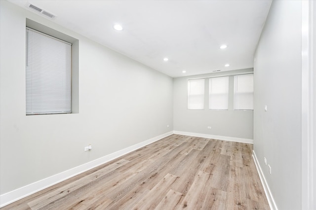 empty room featuring light hardwood / wood-style flooring