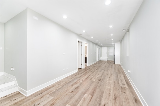 interior space with light hardwood / wood-style flooring