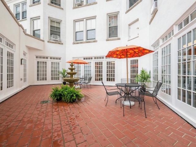 view of patio / terrace featuring french doors
