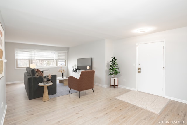 living room featuring light hardwood / wood-style floors