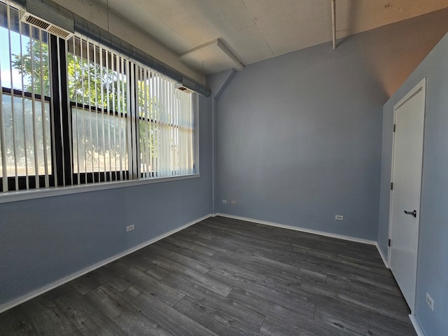 spare room featuring dark hardwood / wood-style flooring and plenty of natural light