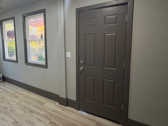 foyer featuring light hardwood / wood-style floors