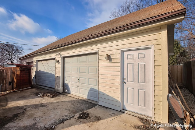 view of garage