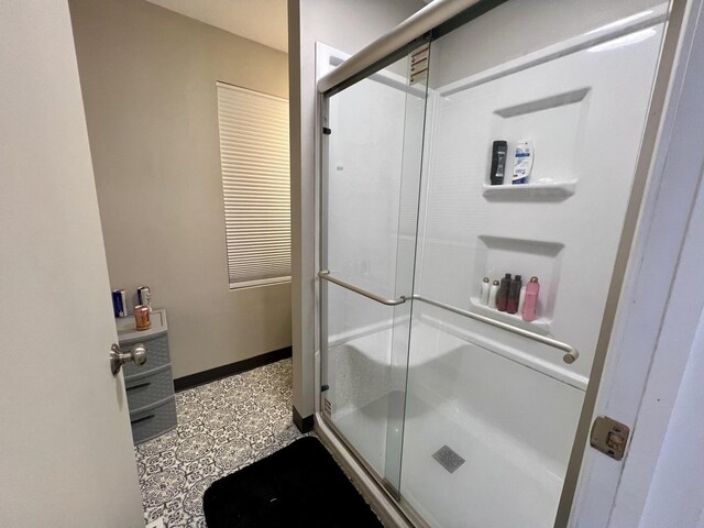 bathroom featuring walk in shower