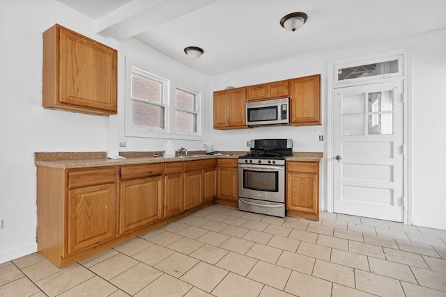 kitchen with sink and stainless steel appliances