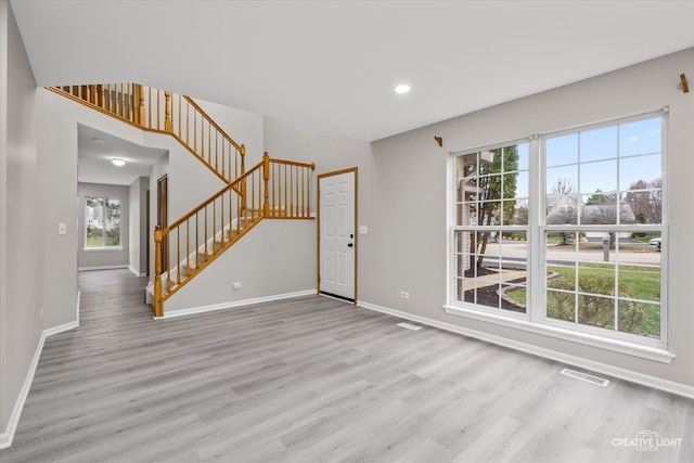 interior space with light wood-type flooring