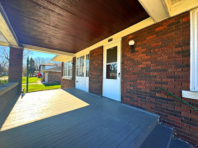 deck with covered porch