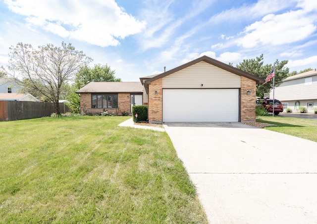 single story home with a front yard