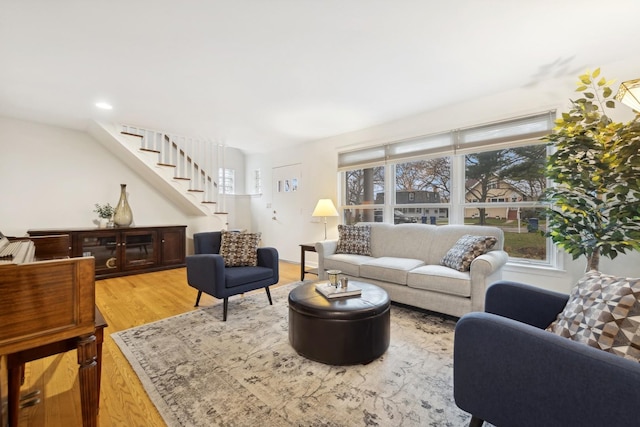 living room featuring hardwood / wood-style floors