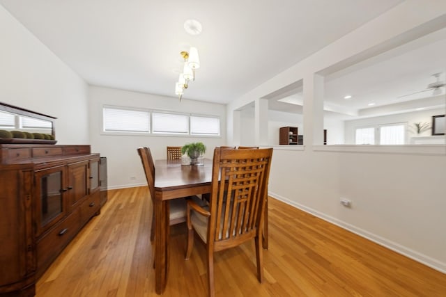 dining room featuring light hardwood / wood-style flooring