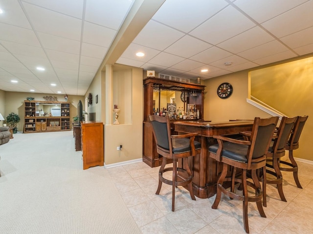 bar with a drop ceiling