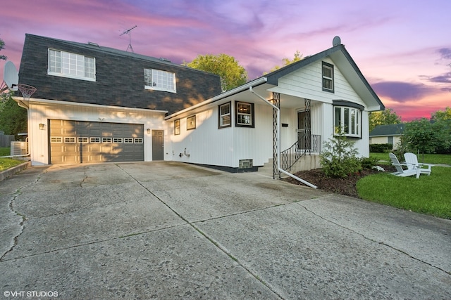 view of front of home with a garage