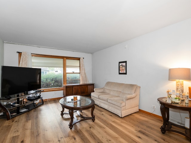 living room featuring light hardwood / wood-style flooring