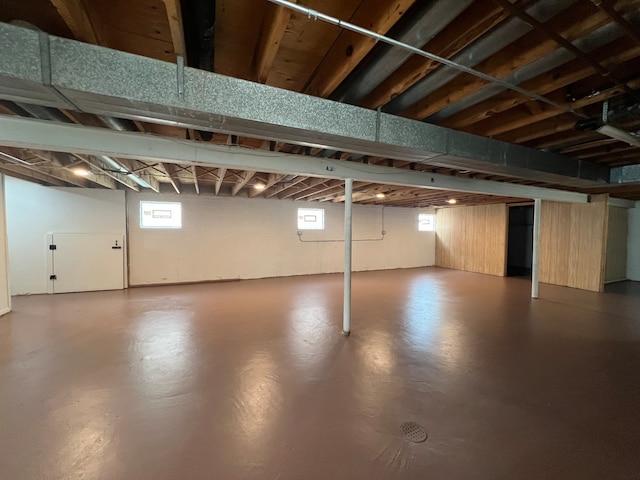 basement with a wealth of natural light