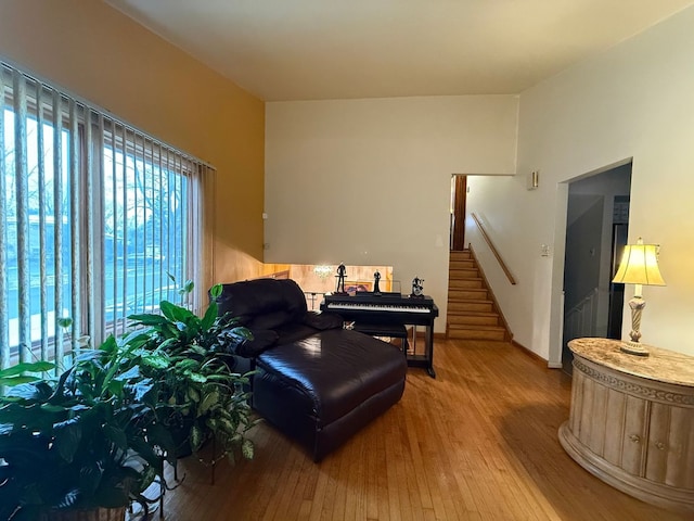 sitting room featuring hardwood / wood-style flooring