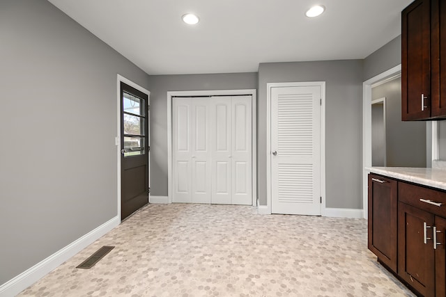 interior space with multiple closets