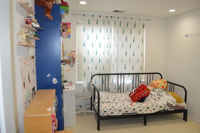 bedroom with carpet floors