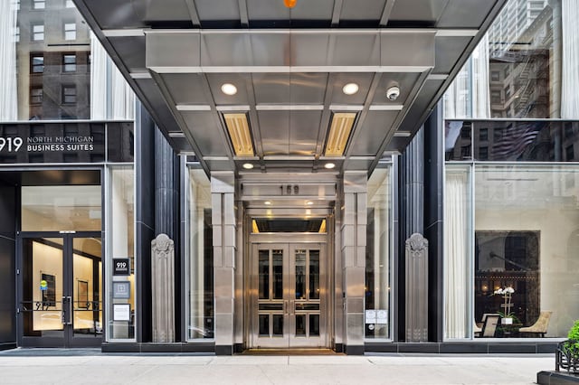 view of exterior entry with french doors